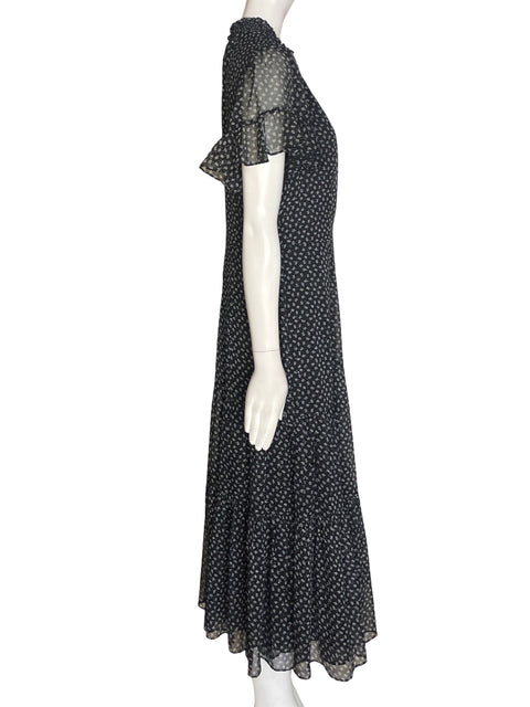Vestido Whistles Manga corta Ruchas Liso Negro - Talla M