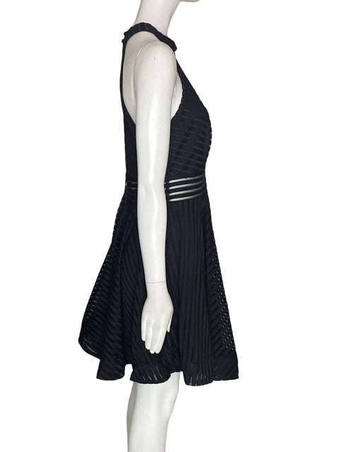 Vestido The Clothing Company Ruchas Transparente Halter Negro - Talla M