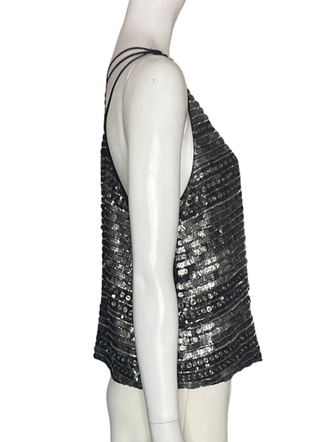 Blusa Parker Tiras Lentejuela Sin mangas Negro - Talla XS