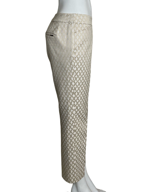 Pantalón White House Black Market de Algodón Recto Beige - Talla 4