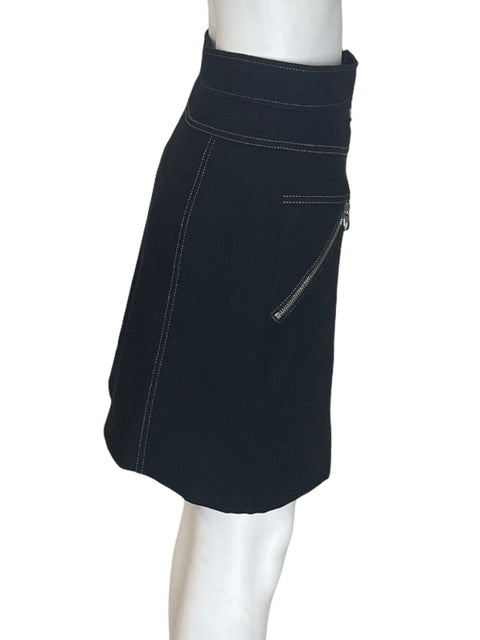 Falda Karen Millen Mini Lisa Zipper Negro - Talla 8