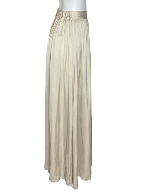 Falda Massimo Dutti Maxi Plisado Suelta Beige - Talla 8