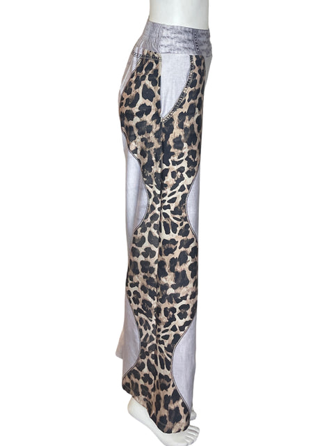 Pantalón Valery Swinwear Recto Wide leg Animal print Gris - Talla U