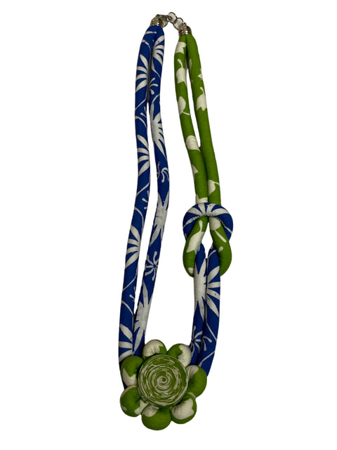 Collar Tesoro Tps Tela Flor de Algodón Verde - Talla U