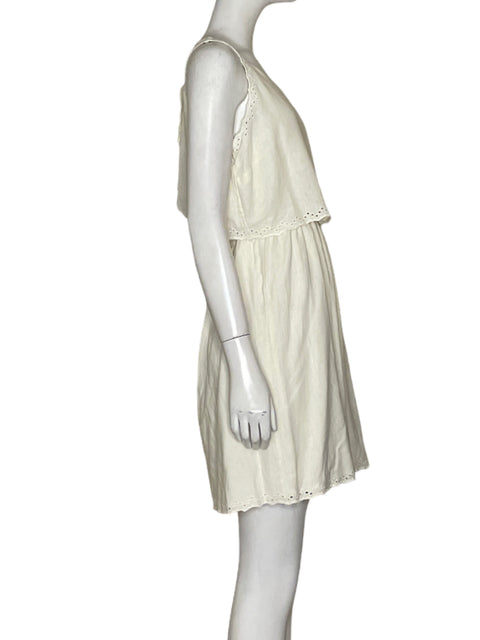Vestido Loft Eyelet de Algodón Mini Blanco - Talla 4