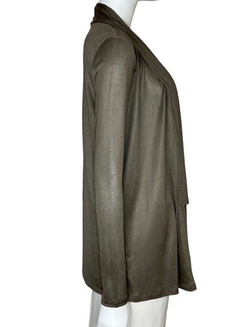 Cardigan Ann Taylor Manga larga Gris - Talla XS