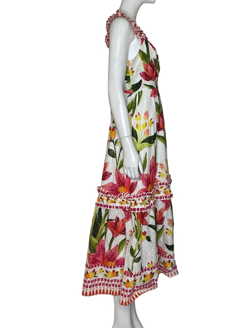 Vestido Farm Rio Cashew Garden de Algodón Midi Rojo - Talla S