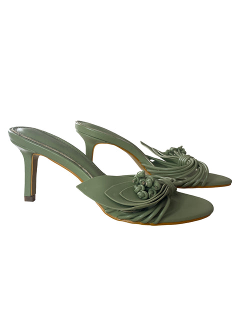 Sandalia Tesoro Tps Tiras Hoja Punta abierta Verde - Talla 6