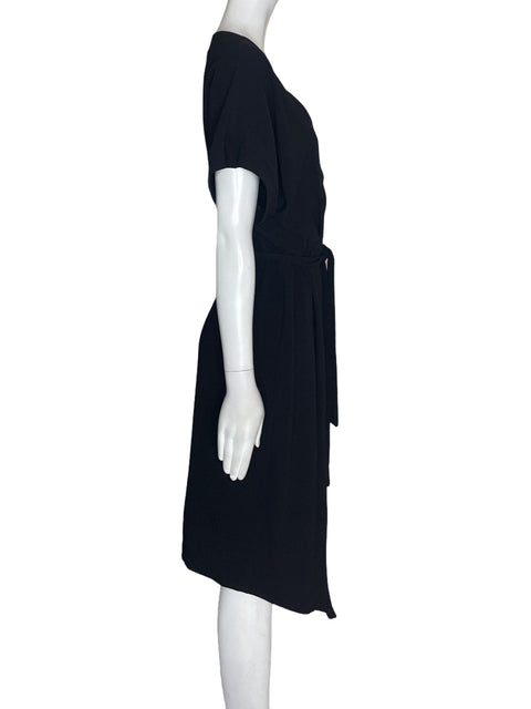 Vestido Asos Cruzado Liso Fajon Negro - Talla 6