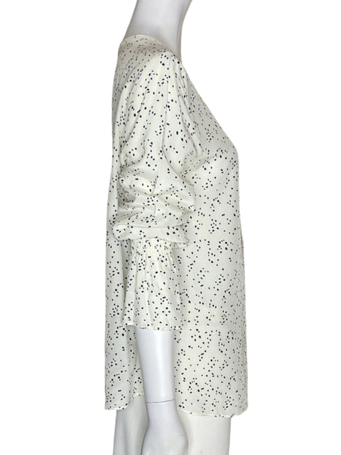 Blusa Faris Atelier Estampado Ruchas Suelto Blanco - Talla 6