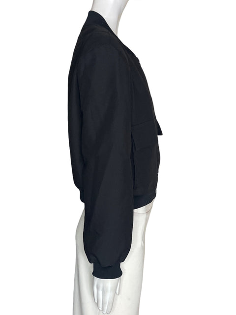 Chaqueta Fashion Zipper Manga larga Bolsillo Negro - Talla M