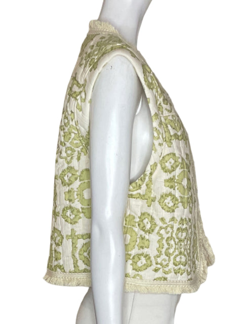 Chaleco Anthropologie de Algodón Sin mangas Estampado Verde - Talla M