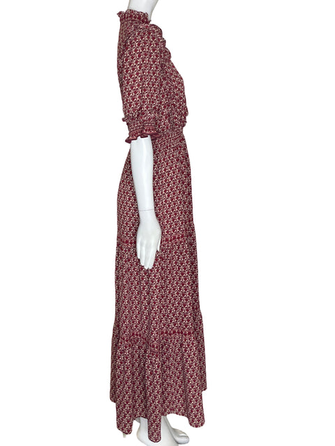 Vestido Max Studio Manga corta Cuello v Rojo - Talla M