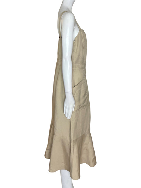 Vestido Banana Republic Tiras Botones Beige - Talla 12