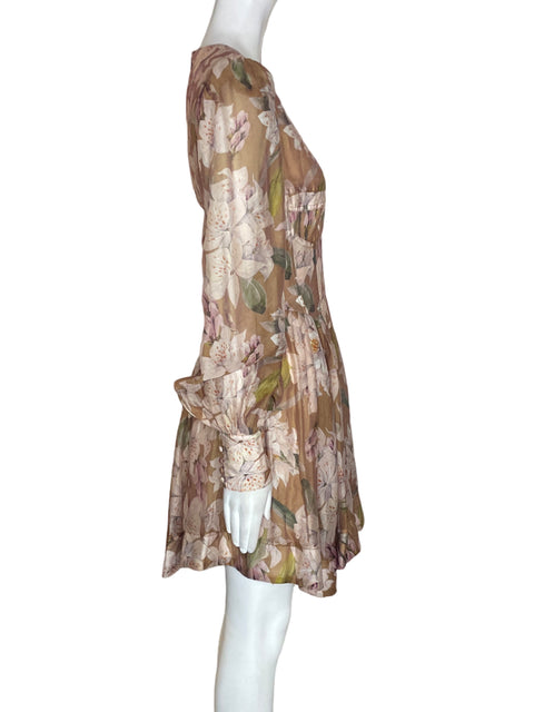Vestido Bardot Abullonado Suelto Marron - Talla L