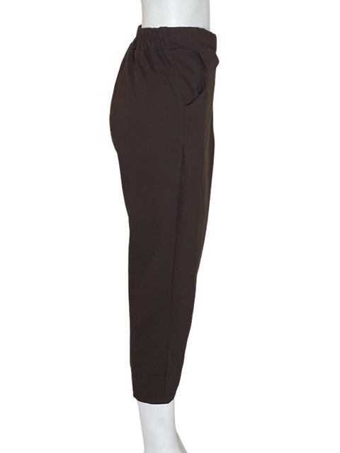 Pantalón New Collection de Viscosa Cruzado Lazo Marrón - Talla L