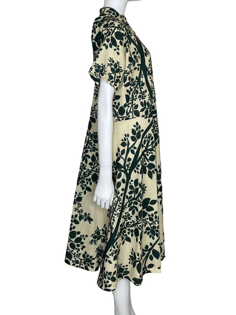 Vestido Felipe De La Pava Estampado Midi Verde - Talla L