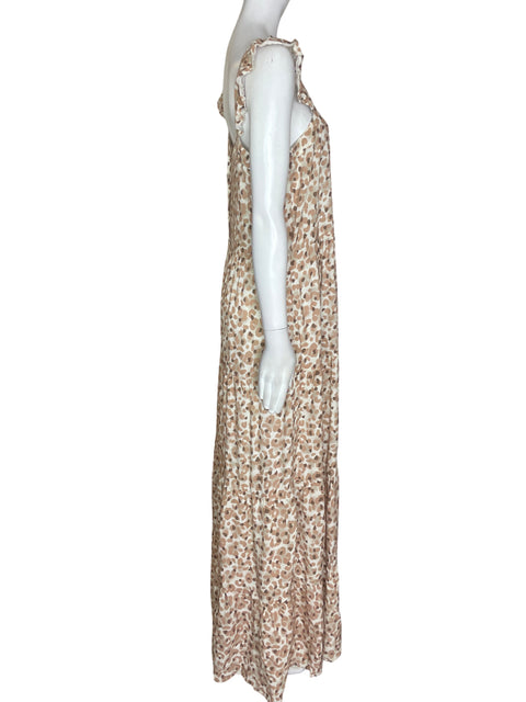 Vestido Naf Naf Maxi Ruchas Beige - Talla M