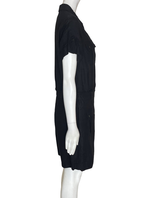 Romper Karl Lagerfeld de Lino Liso Cuello v Negro - Talla M