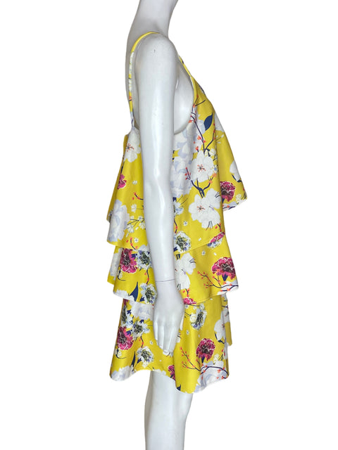 Vestido Michelle Forero Ruchas Tiras Amarillo - Talla M
