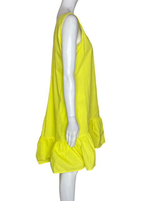Vestido Santo Pratto de Algodón Sin mangas Ruchas Amarillo - Talla 8