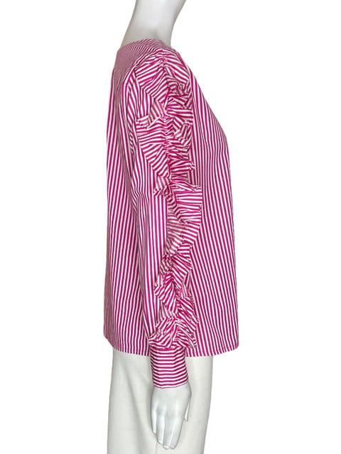 Blusa Santo Pratto de Algodón Rayas Ruchas Rosado - Talla 10