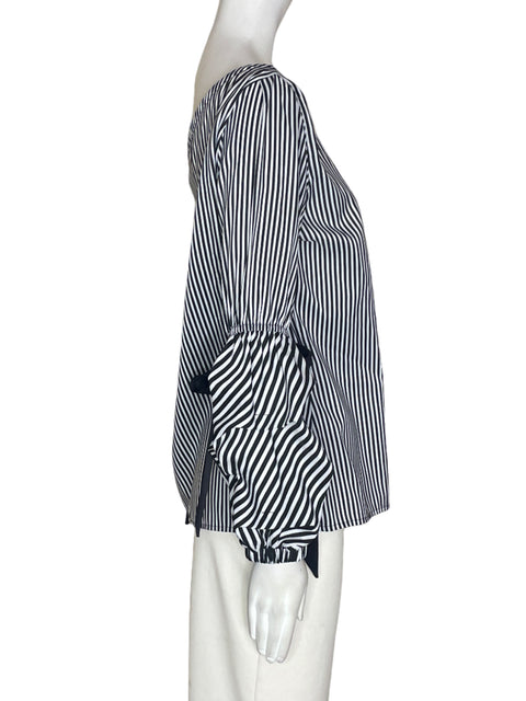 Blusa Santo Pratto Rayas Oneshoulders Negro - Talla 10