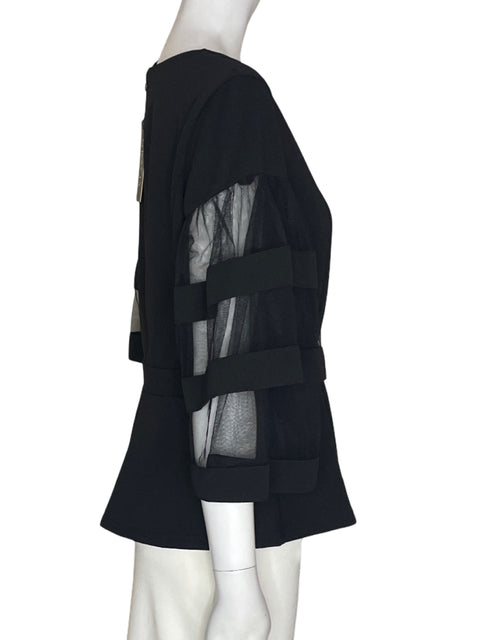 Blusa Gracia Liso Ruchas Negro - Talla L