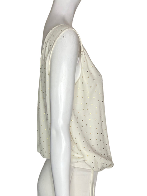 Blusa Zara Brillo Estampado Beige - Talla M
