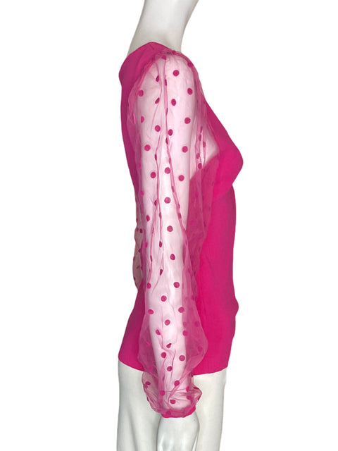 Blusa Ee:some Abullonado Transparente Rosado - Talla L