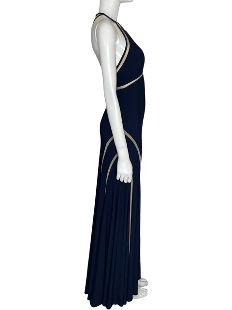 Vestido De Fiesta Agua Dresses Halter Maxi Azul - Talla 2