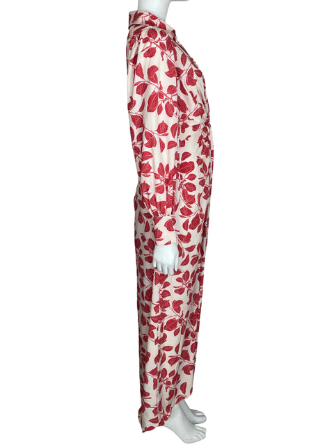 Vestido Vitc Cuello v Estampado Rojo - Talla S