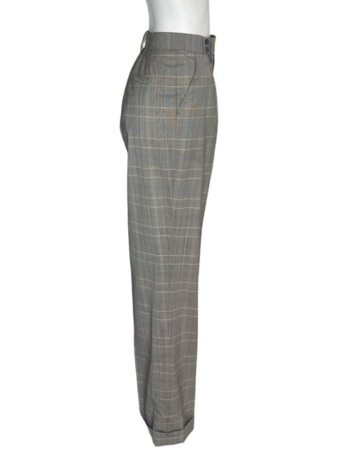 Pantalón Zadig&Voltaire Recto Cuadros Gris - Talla 38