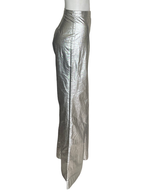 Pantalón Sandro Liso Satinado Gris - Talla 38