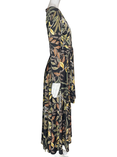 Vestido Olga Lucia Cortes Estampado Cuello v Negro - Talla M