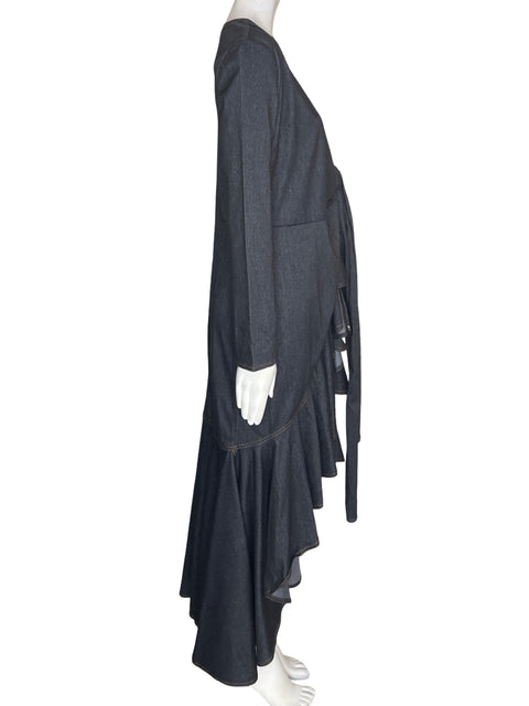 Vestido Manuela Giraldo Asimétrico Manga larga Azul - Talla S