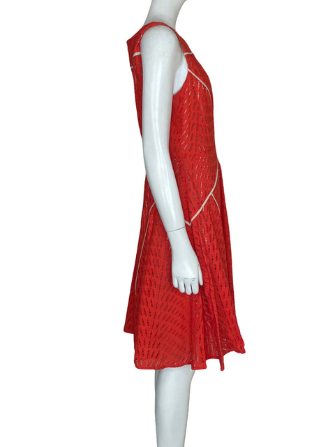 Vestido Vince Camuto de Algodón Midi Troquelado Naranja - Talla 8