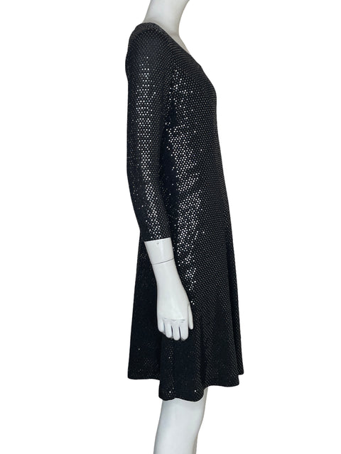 Vestido Calvin Klein Midi Lentejuelas Negro - Talla S