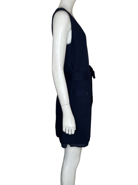 Vestido Nautica de Viscosa Cuello v Cargo Azul - Talla 8
