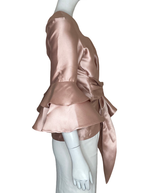 Blusa Sergio Cano One-shoulder Satinado Rosado - Talla L