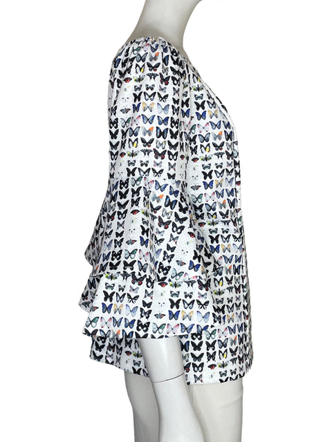 Blusa Alberto Makali Off-the-shoulder Estampado Blanco - Talla M