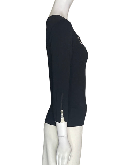 Camiseta Ziani Couture Ajustado Zipper Negro - Talla S
