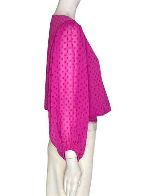 Blusa Msk Abullonado Cuello v Rosado - Talla S