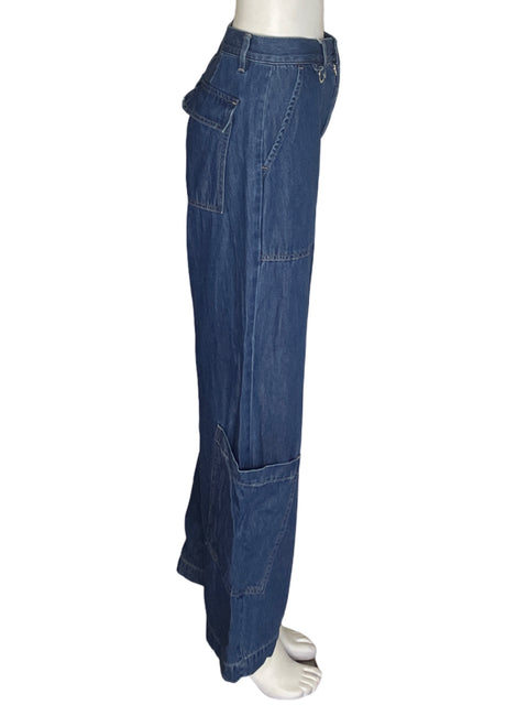 Pantalón Pistola Cargo Recto Azul - Talla 25