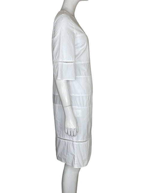 Vestido Purificación García de Algodón Midi Recto Blanco - Talla 38
