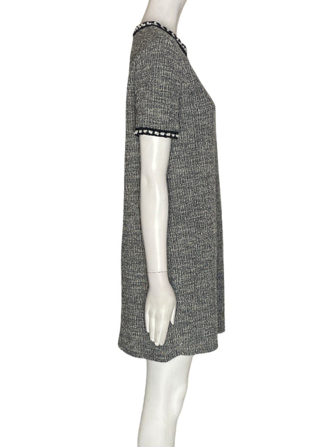 Vestido Zara Manga corta Texturizado Gris - Talla M