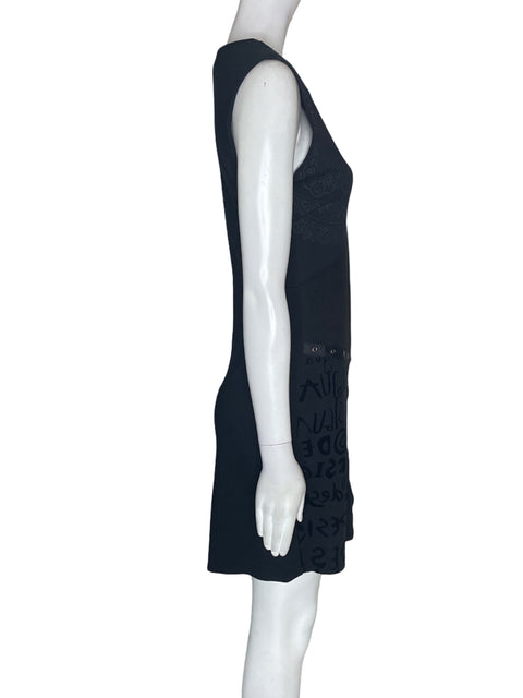 Vestido Desigual de Viscosa Sin mangas Estampado Negro - Talla M