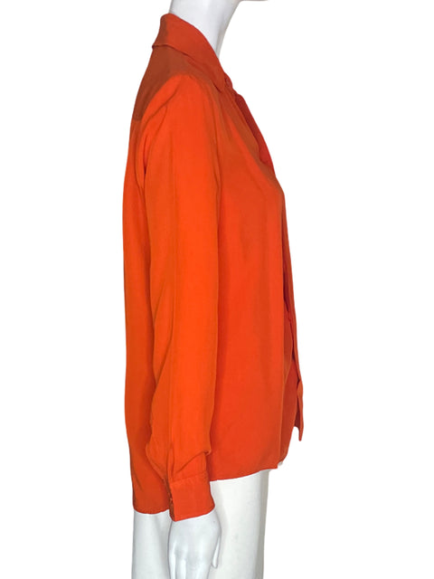 Camisa Zara Liso Manga larga Naranja - Talla S