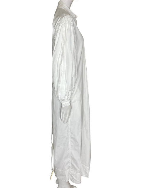 Vestido Polo Ralph Lauren de Algodón Abullonado Plisado Blanco - Talla 2
