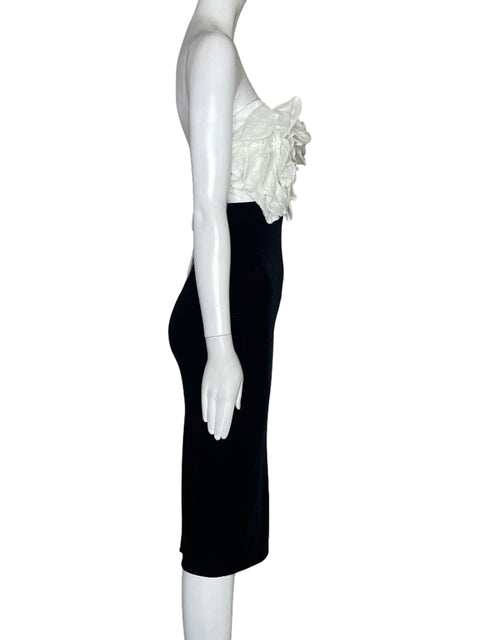 Vestido De Fiesta Symphony Lentejuelas Midi Blanco - Talla S